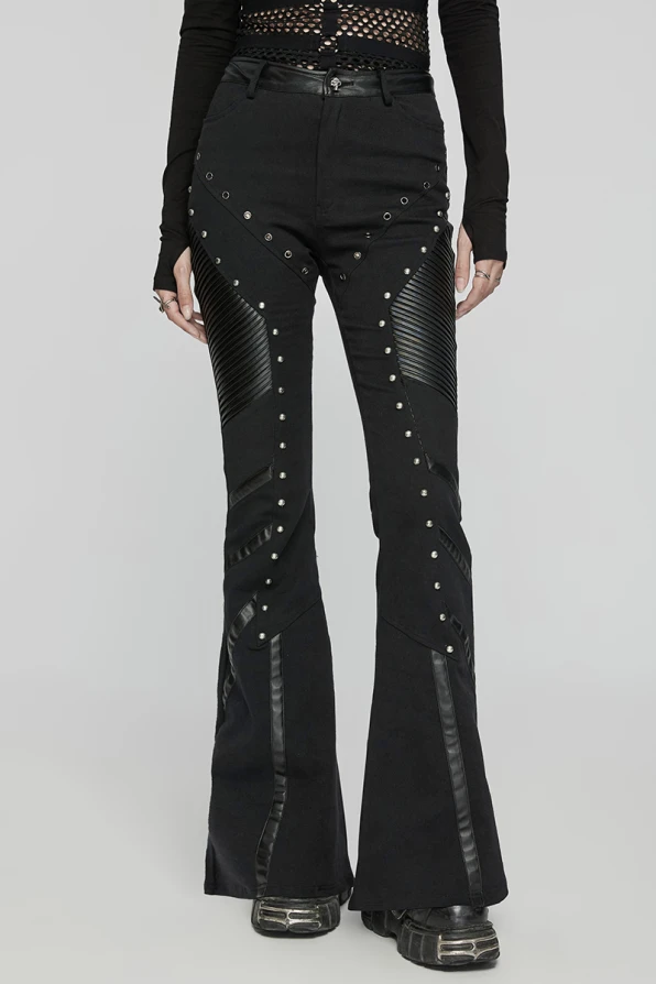 Punk Rave Flare Trousers In Oblivion