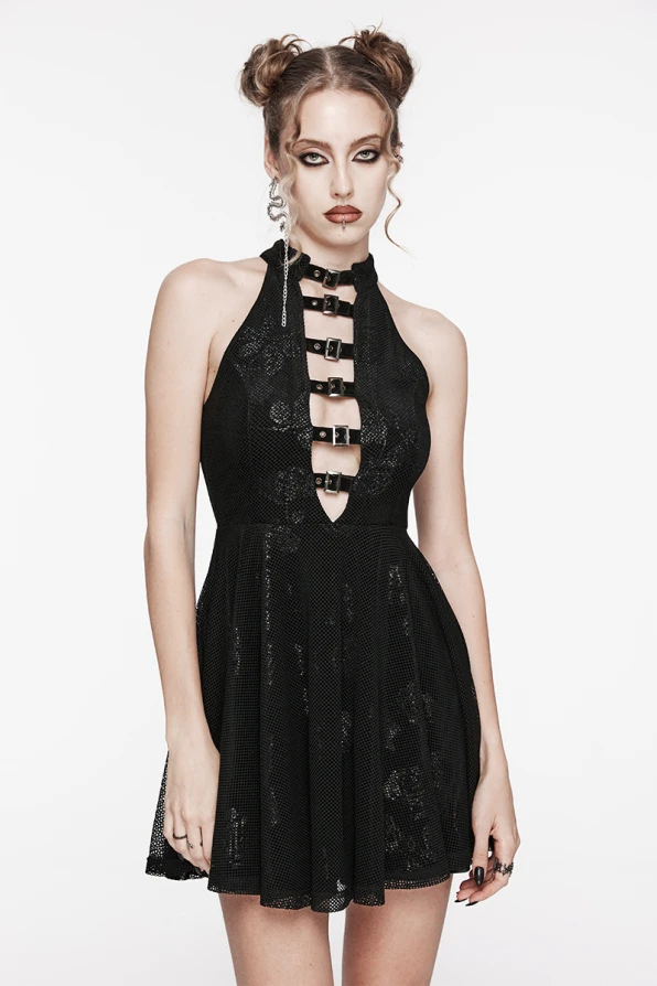 Punk Rave Kleid Black Roses