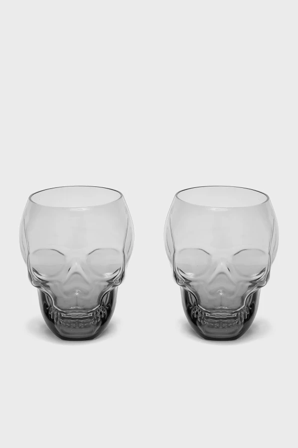 Killstar Glas Cranium Grey 2er Set